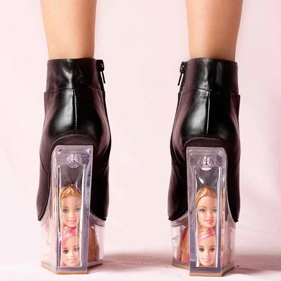 Jeffrey Campbell Icy Barbie Boots 8 Doll Head NEW - Picture 2 of 16